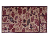 Heart Home Leaf Printed PVC Fridge Top Cover with 6 Utility Side Pockets (Maroon)